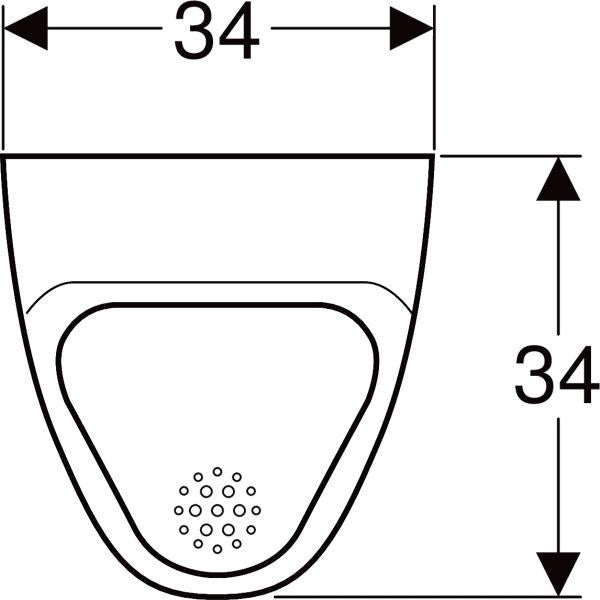 Geberit Urinal ALIVIO Wand-Tiefspüler mit Spülrand und verdeckter Befestigung in Weiß