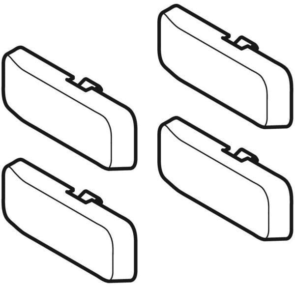 GEBERIT Scharnierabdeckungs-Set für Türen, 4 Stück, rechts und links, Ersatzteil