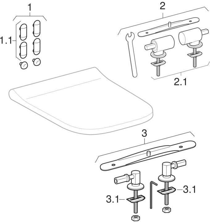Geberit Smyle WC-Sitz eckig, schmales Design, weiß, Duroplast, antibakteriell