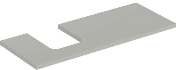 GEBERIT ONE Waschtischplatte 90 cm mit Ausschnitt links, weiß hochglänzend, für Aufsatzwaschtisch Schalenform