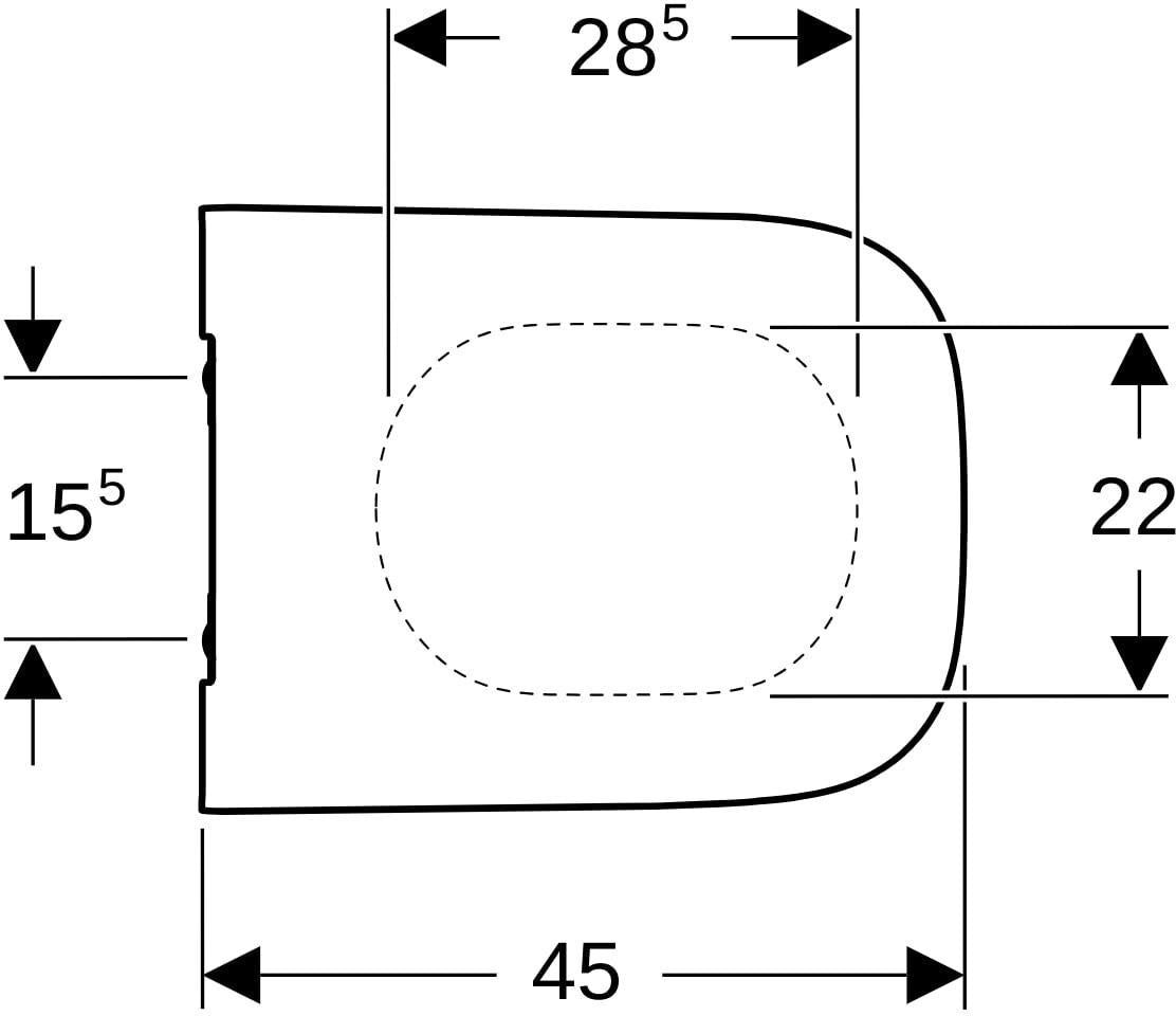 Geberit Smyle WC-Sitz eckig, schmales Design, weiß, Duroplast, antibakteriell