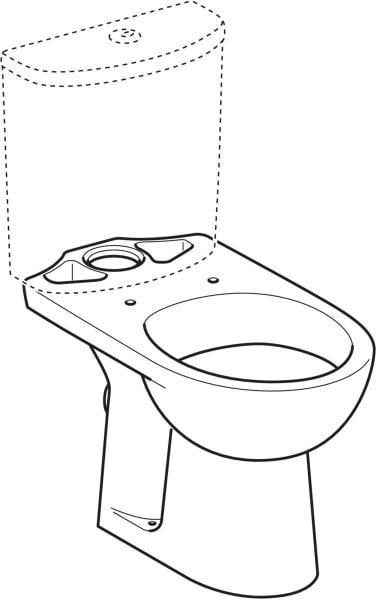 GEBERIT Renova Stand-WC für Aufsatz-Spülkasten, Tiefspüler, Abgang horizontal, weiß