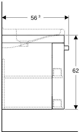 GEBERIT Renova Comfort Waschtischunterschrank 53 cm, 2 Türen, weiß matt, wandhängend