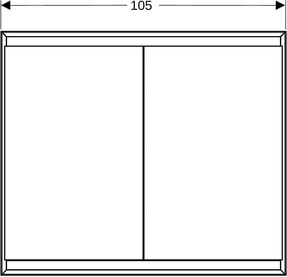 GEBERIT ONE Spiegelschrank mit ComfortLight, 2 Türen, 75 cm, weiß