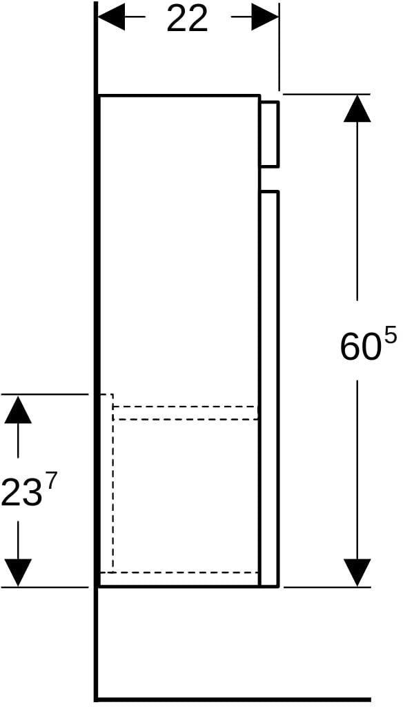 GEBERIT Renova Plan Unterschrank für Handwaschbecken, 1 Tür, Nussbaum hickory hell