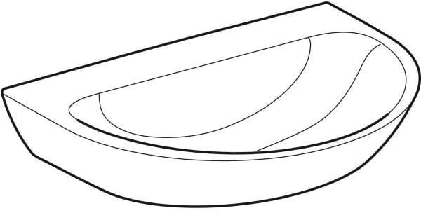 Geberit Renova Waschtisch 65x50 cm ohne Hahnloch, ohne Überlauf, weiß – Wandmontage