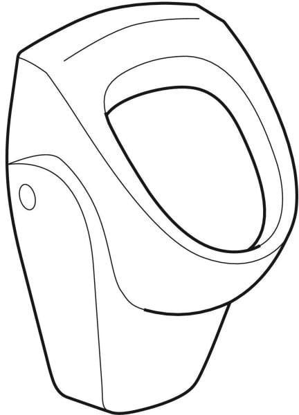 GEBERIT Renova Urinal wandhängend, Zulauf hinten, Abgang hinten, weiß KeraTect, 1 Liter Spülung