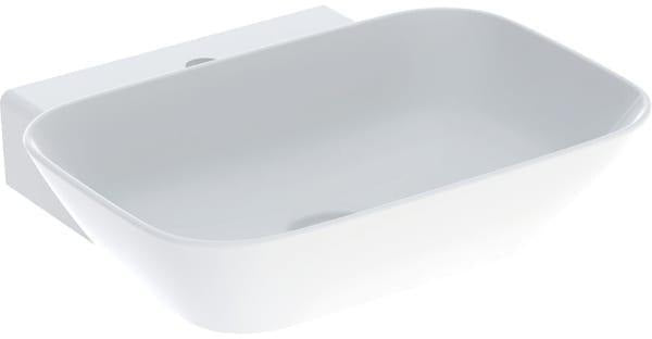 Geberit ONE Aufsatzwaschtisch 50x42,5 cm weiß mit Hahnloch und KeraTect