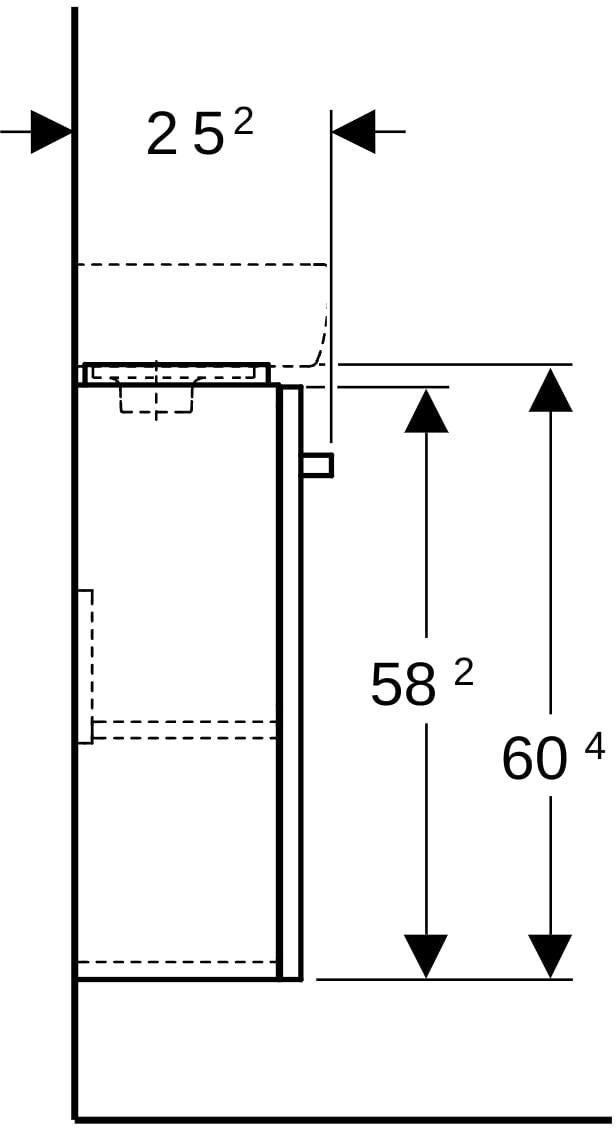 Geberit Renova Compact Unterschrank für Handwaschbecken 34,8 cm, 1 Tür, weiß