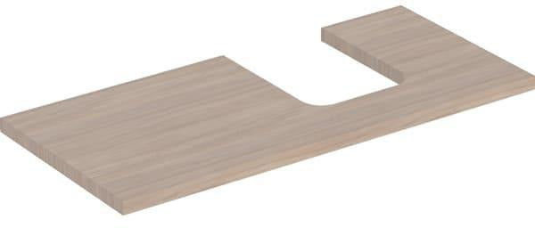 Geberit ONE Waschtischplatte weiß hochglänzend 90 cm Ausschnitt rechts für Aufsatzwaschtisch Schalenform