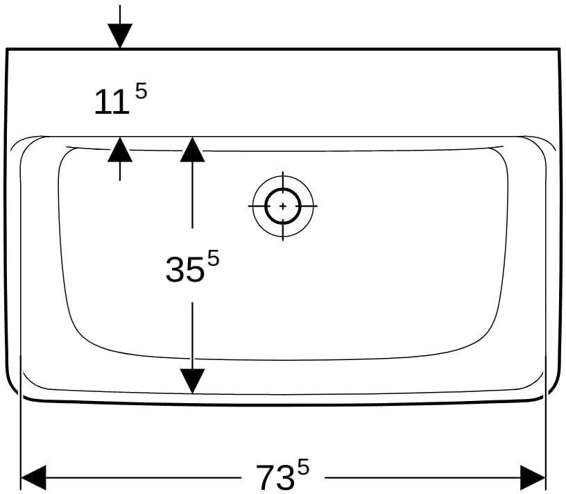GEBERIT Renova Plan Waschtisch 55x44cm ohne Hahnloch & Überlauf, weiß – Unterbaufähig