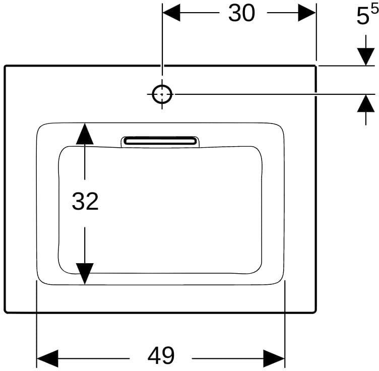Geberit ONE Möbelwaschtisch 60x48 cm mit CleanDrain, KeraTect, ohne Überlauf, weiß
