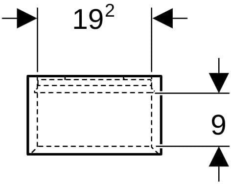 Geberit Wandbox quadratisch 22,5 cm weiß hochglanz für iCon Acanto ONE VariForm