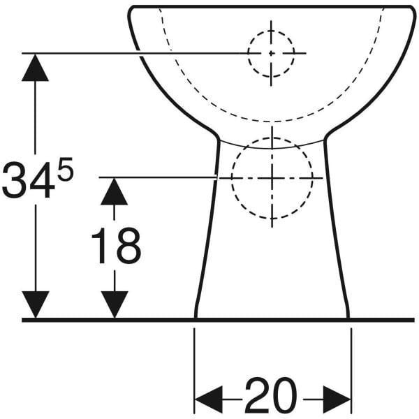 GEBERIT Renova Stand-WC Tiefspüler weiß KeraTect Abgang horizontal