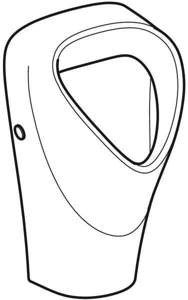 Geberit Renova Urinal trigonal, Zulauf hinten, Abgang hinten, weiß – wandhängend, spülrand, 1l