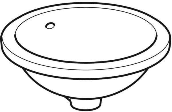 Geberit VariForm Unterbauwaschtisch rund 40,5 cm, weiß, mit KeraTect, ohne Hahnloch