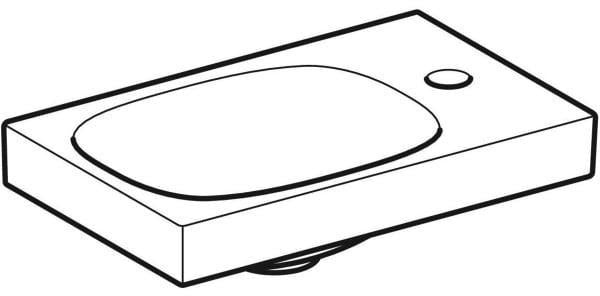 Geberit Acanto Handwaschbecken 40x25 cm, Hahnloch rechts, ohne Überlauf, weiß – für Wandmontage