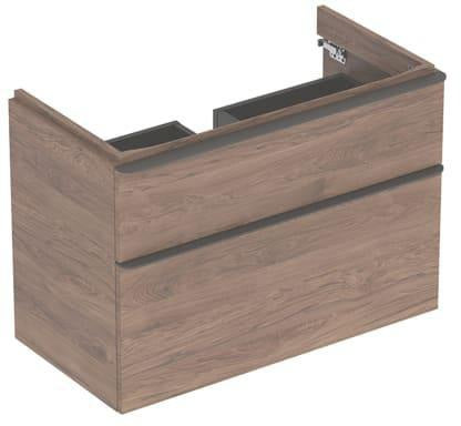 Geberit Smyle Unterschrank für Waschtisch eckig mit 2 Schubladen 118,4 cm sandgrau
