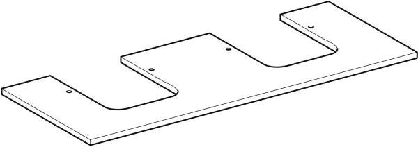 Geberit ONE Waschtischplatte 120 cm Feinsteinzeug Marmoroptik weiß matt mit 2-fach Ausschnitt
