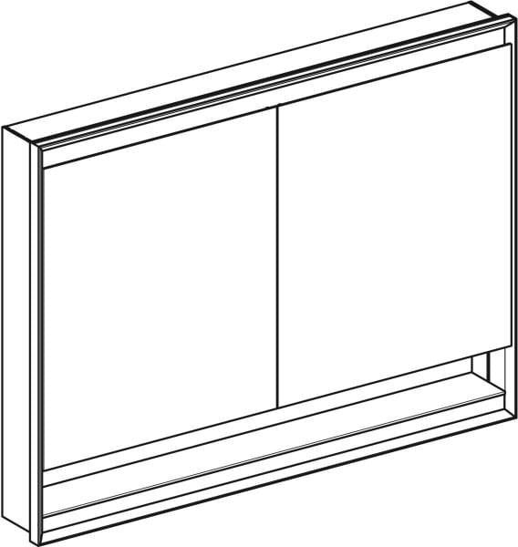 Geberit ONE Spiegelschrank mit Nische & ComfortLight, 2 Türen, 75x90x15 cm, weiß