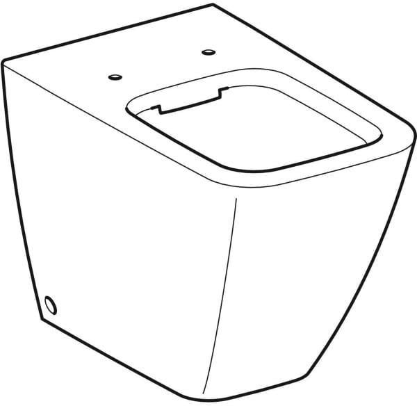 Geberit iCon Stand-WC eckig, Tiefspüler, Rimfree, wandbündig, weiß