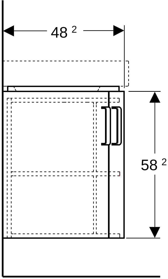 GEBERIT Renova Compact Eck-Waschtischunterschrank 69 cm, 2 Türen, weiß hochglanz