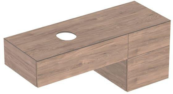 Geberit VariForm Unterschrank für Aufsatzwaschtisch, 135 cm, 3 Schubladen, weiß lackiert matt