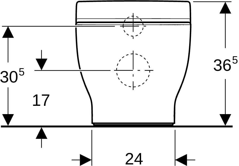 GEBERIT Bambini Stand-WC für Kinder, Tiefspüler Rimfree, H:30cm, weiß