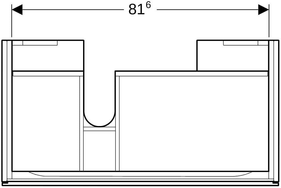 Geberit Xeno2 Unterschrank 88 cm für Waschtisch, greige matt, mit Schublade und LED-Beleuchtung