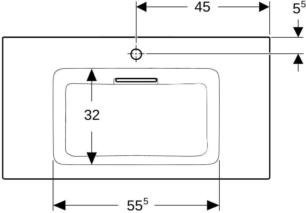 Geberit ONE Möbelwaschtisch 60x48 cm mit CleanDrain, KeraTect, ohne Überlauf, weiß