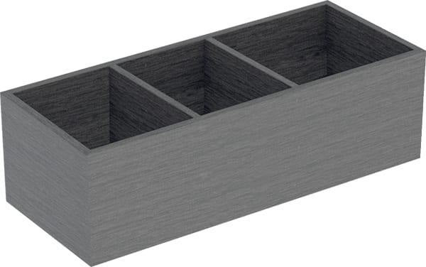 GEBERIT VariForm Schubladeneinsatz H-Unterteilung – dunkelgrau, melaminbeschichtet, 18 x 5,7 x 37,3 cm