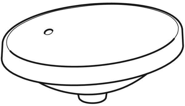 Geberit VariForm Einbauwaschtisch oval 50x40 cm, ohne Hahnloch, mit Überlauf, weiß, KeraTect