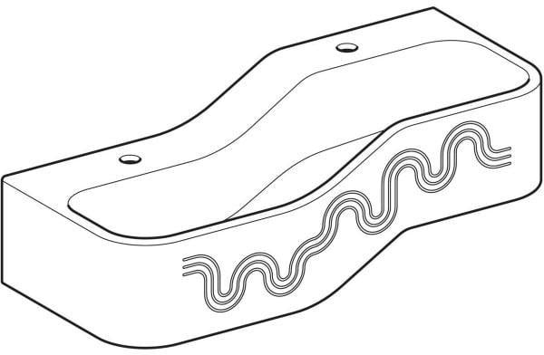 GEBERIT Bambini Spiel- und Waschlandschaft 90 cm – 2 Waschplätze, 2 Hahnlöcher, weiß
