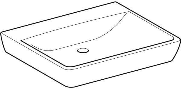 GEBERIT Renova Comfort Waschtisch barrierefrei 55x55 cm ohne Hahnloch ohne Überlauf weiß