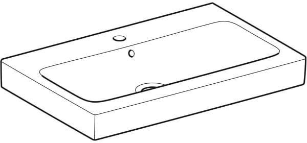 Geberit iCon Waschtisch 60 cm weiß mit Hahnloch und Überlauf