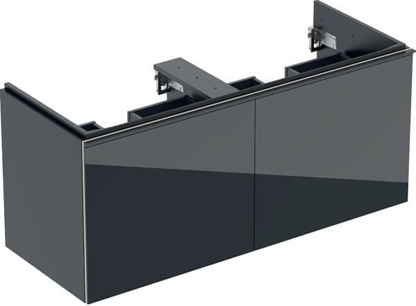 Geberit Acanto Unterschrank für Doppelwaschtisch – 2 Schubladen, 119 cm, Weiß Hochglanz