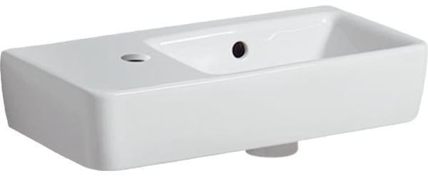 GEBERIT Renova Compact Handwaschbecken 50x25 cm, Hahnloch links, mit Überlauf, weiß