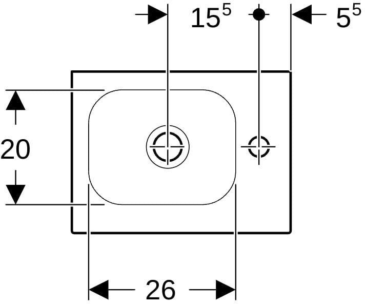 Geberit iCon Light Handwaschbecken 38x28 cm mit Hahnloch rechts, ohne Überlauf, weiß