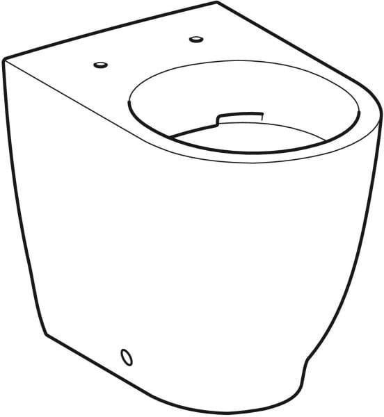 GEBERIT Acanto Stand-WC Tiefspüler, erhöht, Rimfree, geschlossen, weiß
