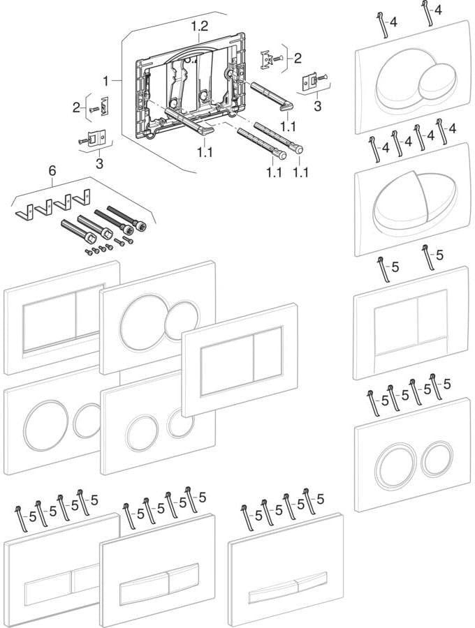 Geberit Sigma01 Betätigungsplatte rund 2-Mengen-Spülung weiß glänzend, 10er-Pack