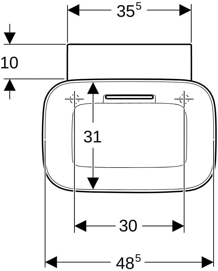 Geberit ONE Aufsatzwaschtisch 50x42,5 cm mit CleanDrain, KeraTect, weiß – ohne Hahnloch