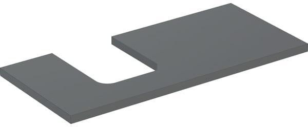 GEBERIT ONE Waschtischplatte 90 cm mit Ausschnitt links, weiß hochglänzend, für Aufsatzwaschtisch Schalenform