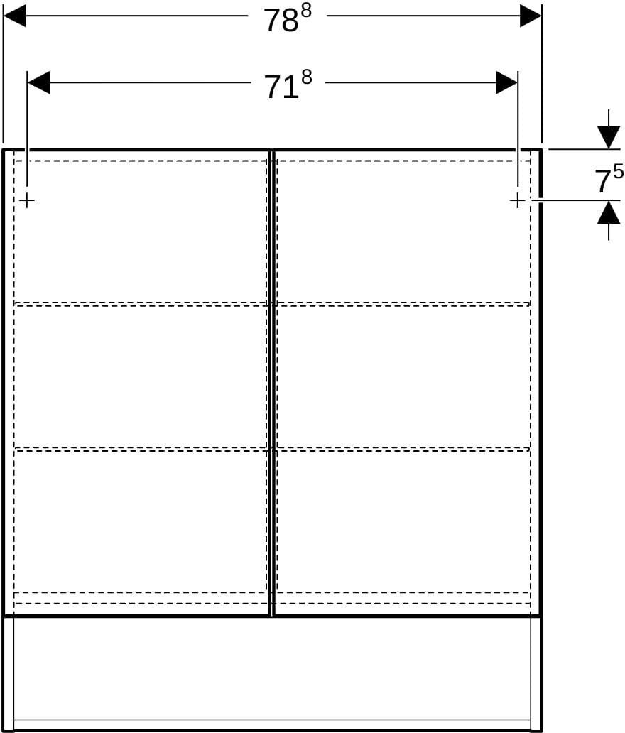 GEBERIT Renova Plan Spiegelschrank 2 Türen 80 cm weiß mit Soft-Close