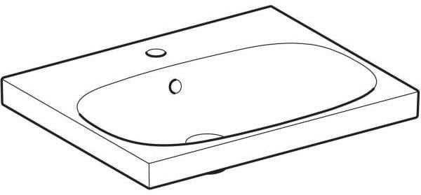 Geberit Acanto Waschtisch 60x48 cm mit Hahnloch und Überlauf in Weiß
