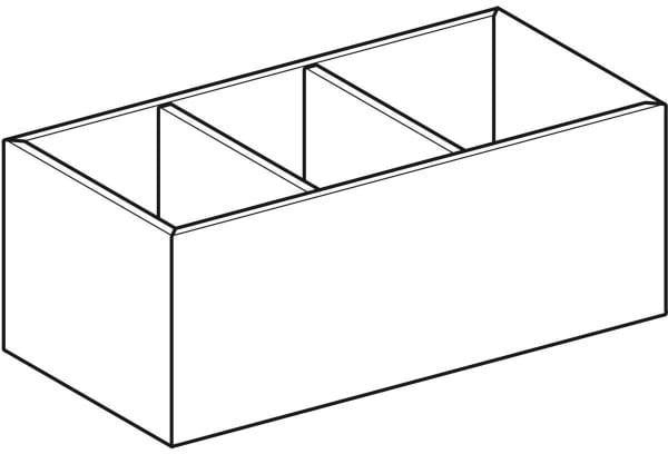 GEBERIT VariForm Schubladeneinsatz H-Unterteilung – dunkelgrau, melaminbeschichtet, 18 x 5,7 x 37,3 cm