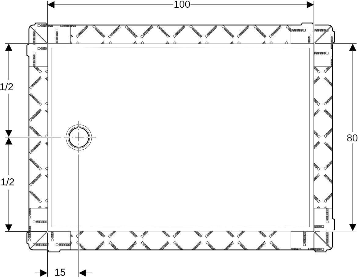 GEBERIT Setaplano Duschfläche 80 x 80 cm aus Varicor, weiß-alpin, rutschhemmend