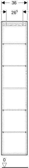 GEBERIT ONE Hochschrank 36 cm, 1 Tür, weiß hochglänzend, wandhängend, Soft-Close
