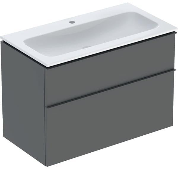 Geberit iCon Waschtischset 90 cm mit Unterschrank, 2 Schubladen, weiß hochglanz