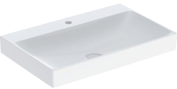 Geberit ONE Waschtisch 60x48 cm mit Hahnloch, ohne Überlauf, weiß, KeraTect