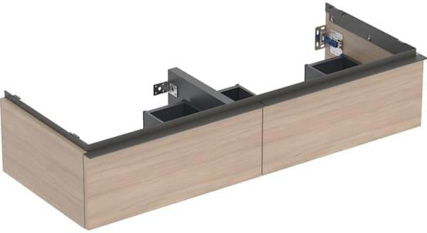 Geberit iCon Unterschrank für Doppelwaschtisch, 2 Schubladen, 118,4 cm, weiß hochglänzend